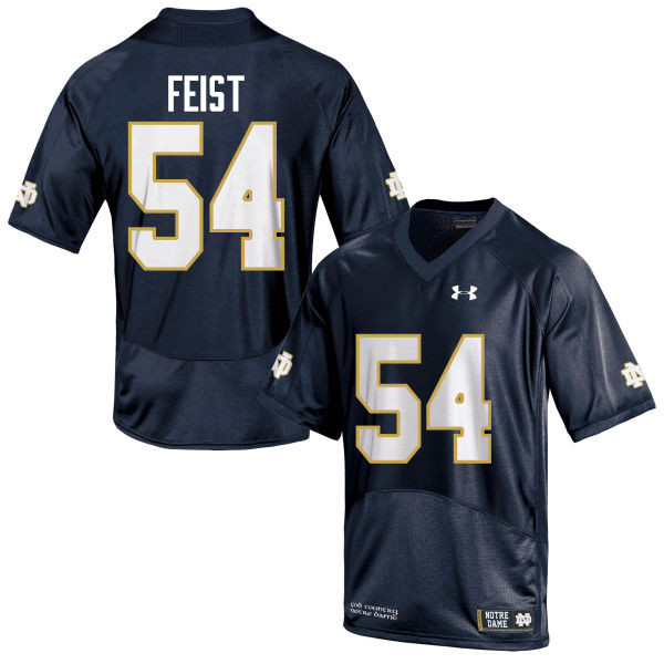 Men's NCAA Notre Dame Fighting Irish #54 Lincoln Feist Stitched College Under Armour Authentic Navy Blue Football Jersey WE10A71YZ